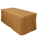 Fitted Polyester 72"x30" Rectangle Tablecloth Gold - Sleek and Durable for Events