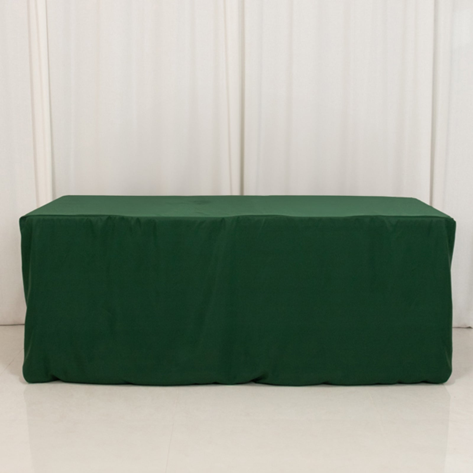 Fitted Polyester 72"x30" Rectangle Tablecloth Hunter Emerald Green - Durable Table Cover - Bell Racket Store