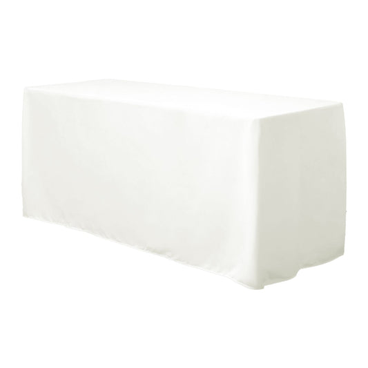 Fitted Polyester 72"x30" Rectangle Tablecloth Ivory - Durable Table Cover - NestOCart