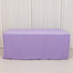 Fitted Polyester 72"x30" Rectangle Tablecloth Lavender Lilac - Durable Table Cover - Bell Racket Store