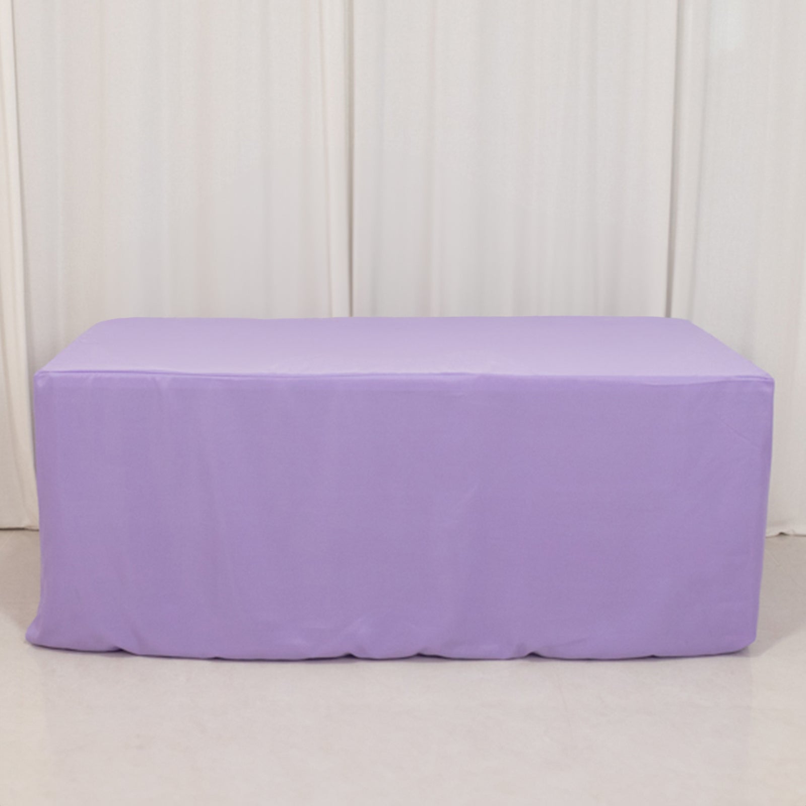 Fitted Polyester 72"x30" Rectangle Tablecloth Lavender Lilac - Durable Table Cover - Bell Racket Store