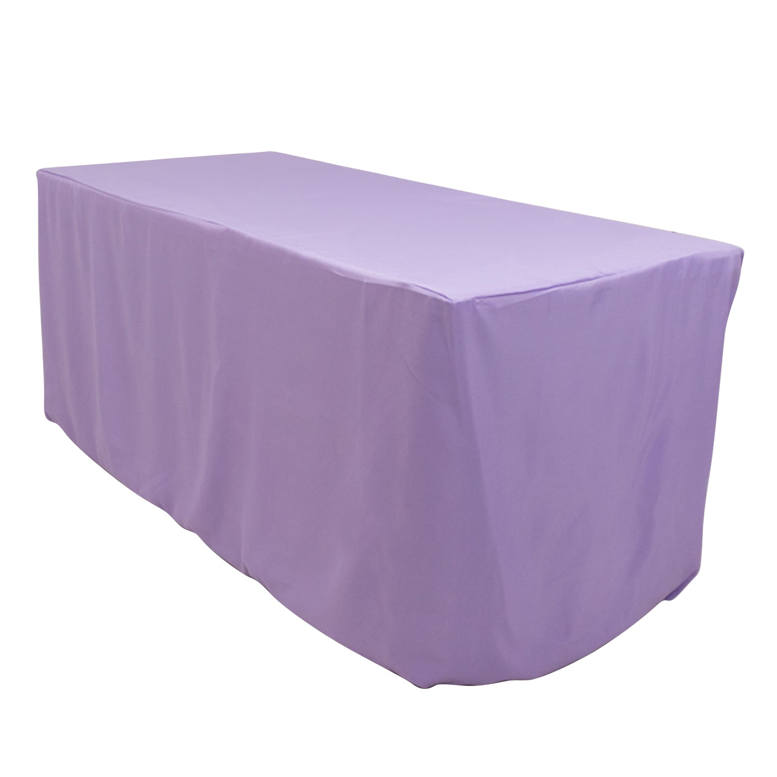 Fitted Polyester 72"x30" Rectangle Tablecloth Lavender Lilac - Durable Table Cover - Bell Racket Store