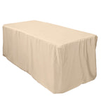 Fitted Polyester 72"x30" Rectangle Tablecloth Nude - Durable Table Cover