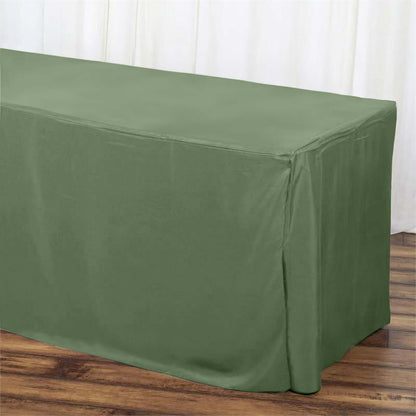 Fitted Polyester 72"x30" Rectangle Tablecloth Olive Green - Durable and Easy to Maintain Table Cover - NestOCart