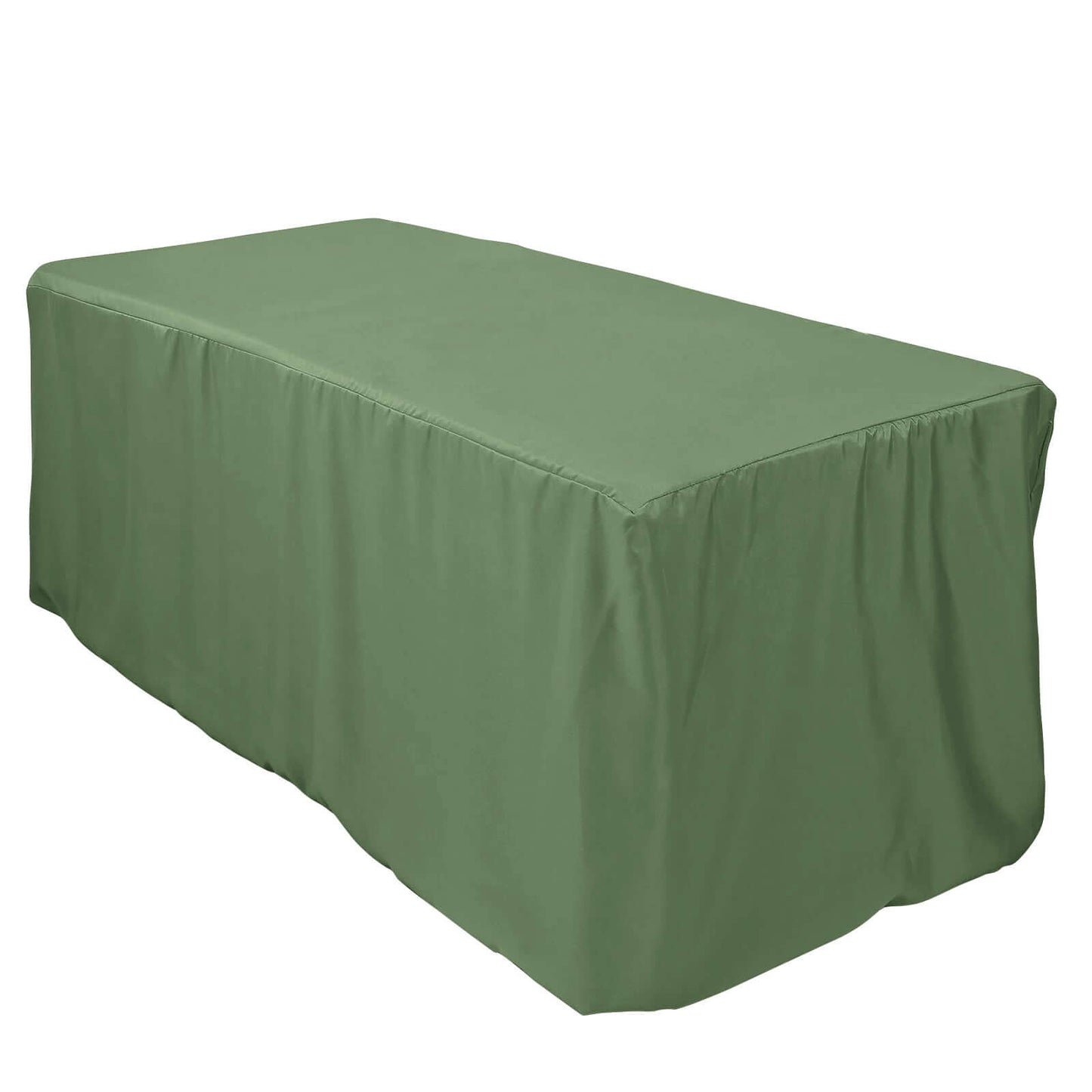 Fitted Polyester 72"x30" Rectangle Tablecloth Olive Green - Durable and Easy to Maintain Table Cover - NestOCart