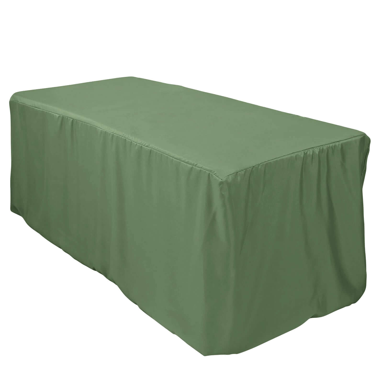 Fitted Polyester 72"x30" Rectangle Tablecloth Olive Green - Durable and Easy to Maintain Table Cover - NestOCart
