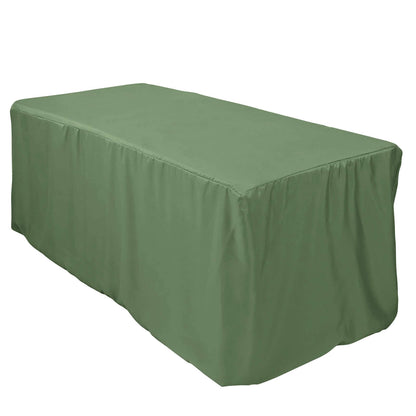 Fitted Polyester 72"x30" Rectangle Tablecloth Olive Green - Durable and Easy to Maintain Table Cover - NestOCart