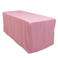 Fitted Polyester 72"x30" Rectangle Tablecloth Pink - Durable and Easy to Maintain Table Cover - Bell Racket Store