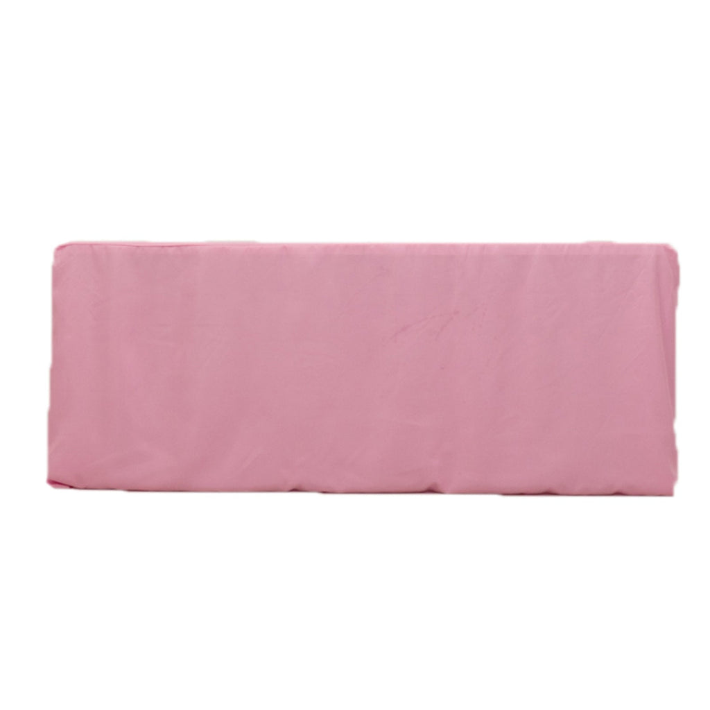 Fitted Polyester 72"x30" Rectangle Tablecloth Pink - Durable and Easy to Maintain Table Cover - Bell Racket Store