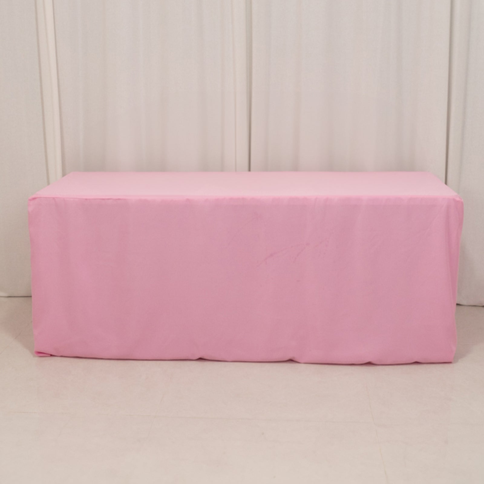 Fitted Polyester 72"x30" Rectangle Tablecloth Pink - Durable and Easy to Maintain Table Cover - Bell Racket Store