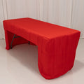 Fitted Polyester 72"x30" Rectangle Tablecloth Red with Open Back Design - Easy to Maintain and Wrinkle - Resistant Table Cover - Bell Racket Store