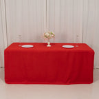 Fitted Polyester 72"x30" Rectangle Tablecloth Red with Open Back Design - Easy to Maintain and Wrinkle - Resistant Table Cover - Bell Racket Store