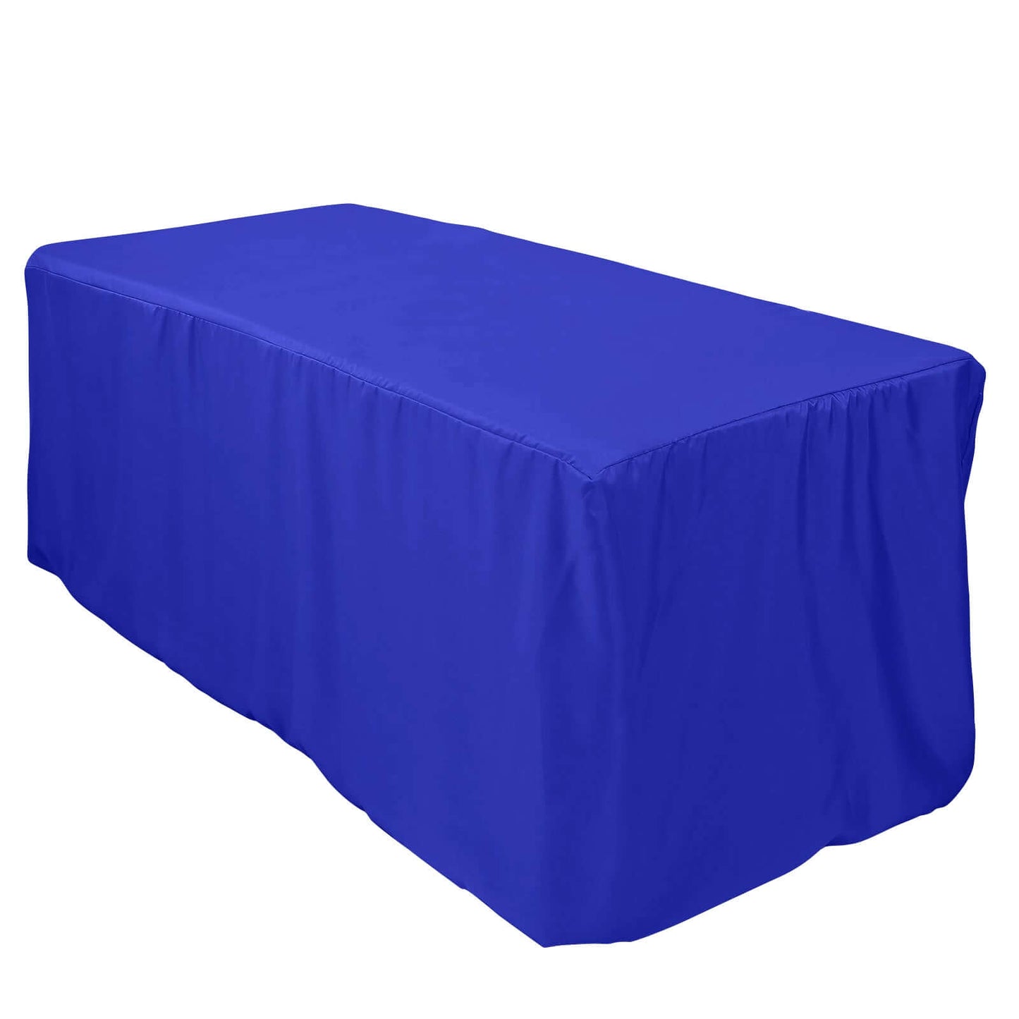Fitted Polyester 72"x30" Rectangle Tablecloth Royal Blue - Durable and Easy to Maintain Table Cover - NestOCart
