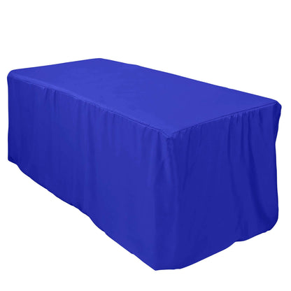 Fitted Polyester 72"x30" Rectangle Tablecloth Royal Blue - Durable and Easy to Maintain Table Cover - NestOCart