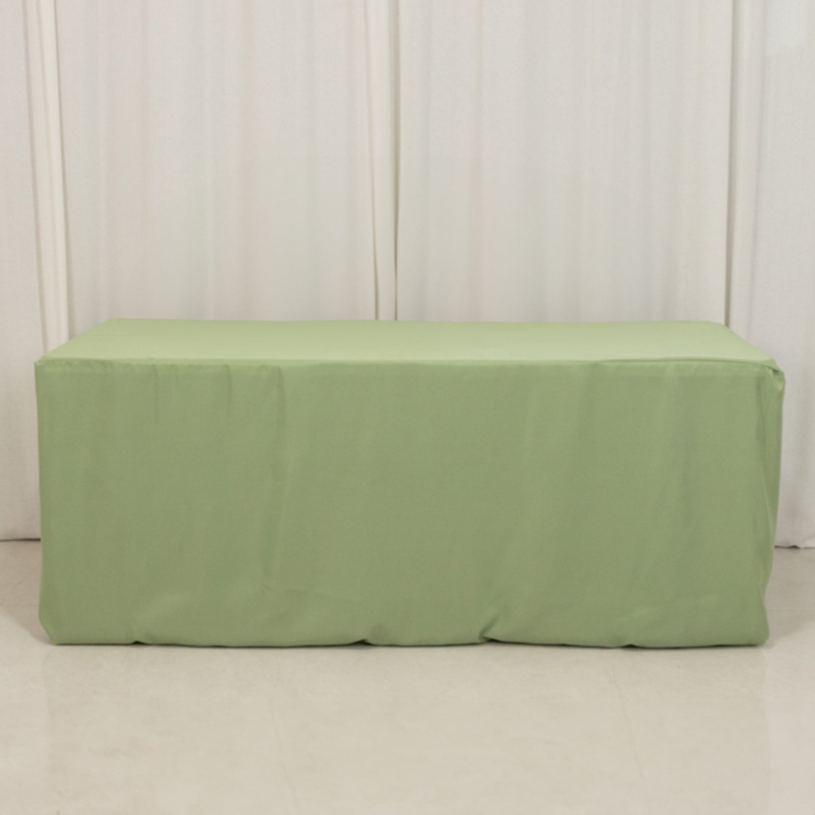 Fitted Polyester 72"x30" Rectangle Tablecloth Sage Green - Durable and Easy to Maintain Table Cover - Bell Racket Store