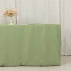 Fitted Polyester 72"x30" Rectangle Tablecloth Sage Green - Durable and Easy to Maintain Table Cover - Bell Racket Store