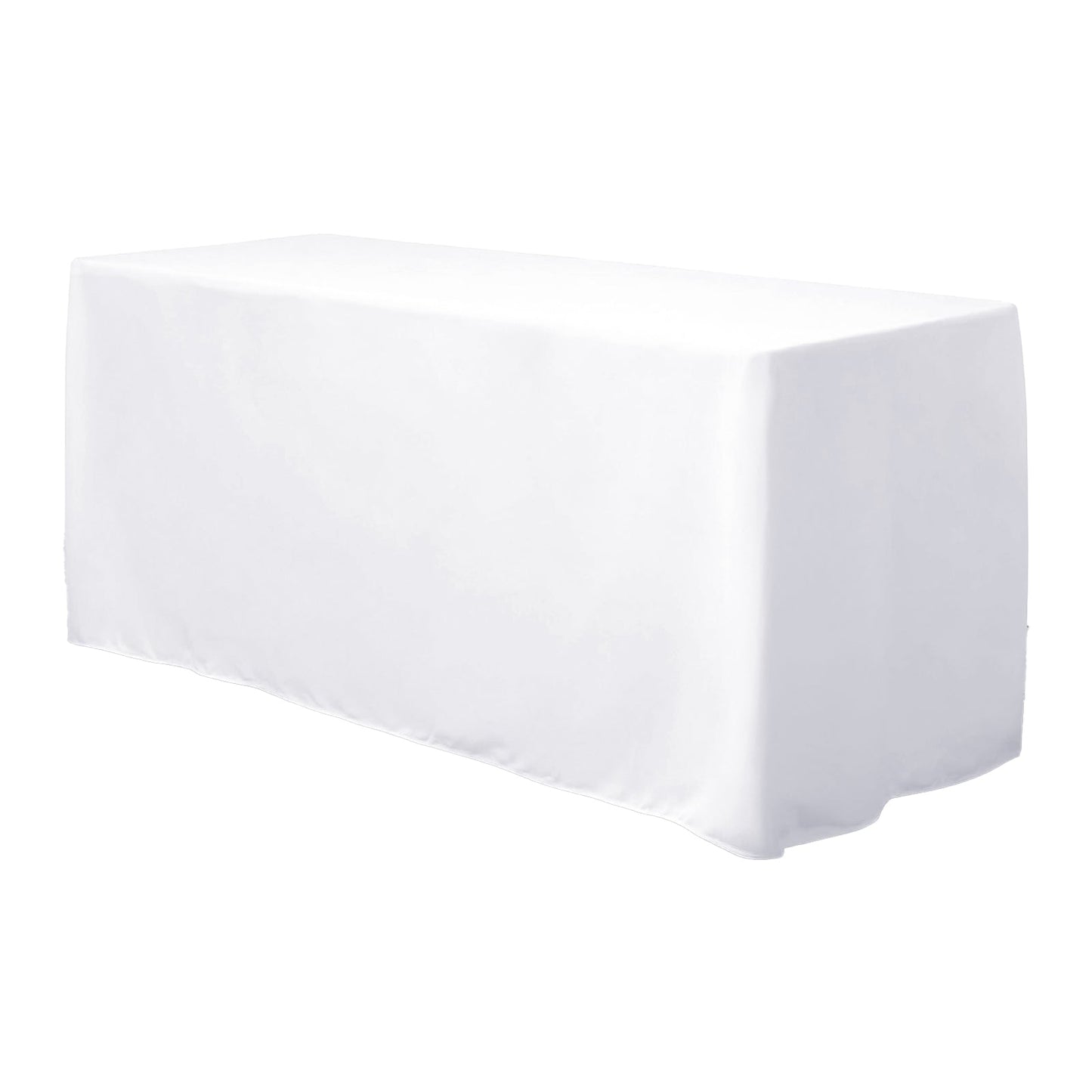 Fitted Polyester 72"x30" Rectangle Tablecloth White - Durable and Easy to Maintain Table Cover for Weddings & Banquets - NestOCart