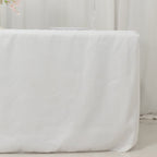 Fitted Polyester 72"x30" Rectangle Tablecloth White with Open Back Design - Easy to Maintain and Wrinkle - Resistant Table Cover for Trade Shows & Displays - Bell Racket Store