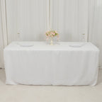 Fitted Polyester 72"x30" Rectangle Tablecloth White with Open Back Design - Easy to Maintain and Wrinkle - Resistant Table Cover for Trade Shows & Displays - Bell Racket Store