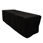 Fitted Polyester 96"x24"x30" Rectangle Tablecloth Black - Secure Fit for Unique Table Sizes - Bell Racket Store