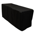 Fitted Polyester 96"x24"x42" Rectangle Tablecloth Black - Durable Fit for Elevated Tables - Bell Racket Store