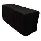 Fitted Polyester 96"x24"x42" Rectangle Tablecloth Black - Durable Fit for Elevated Tables - Bell Racket Store