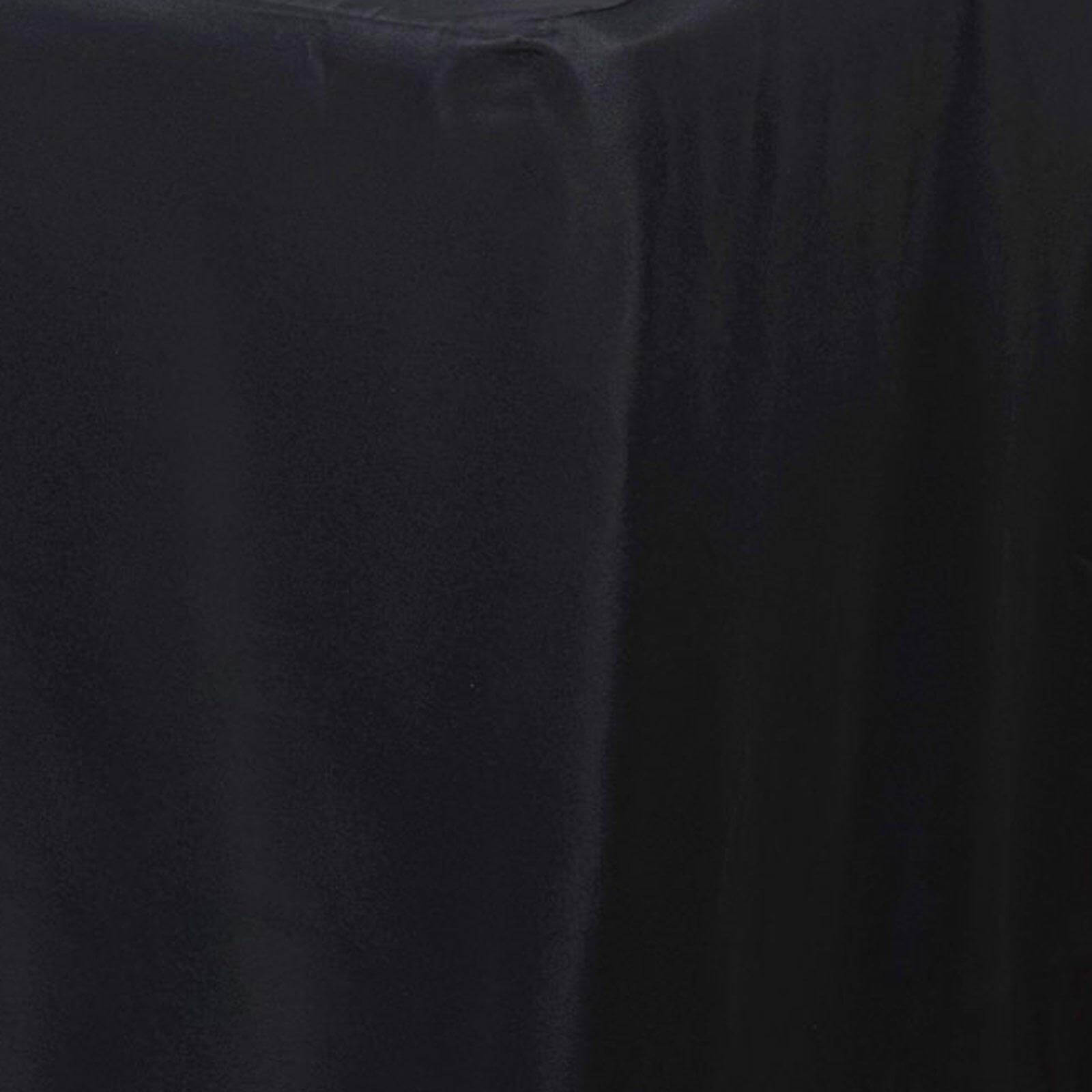 Fitted Polyester 96"x30" Rectangle Tablecloth Black - Durable and Easy to Maintain Table Cover - NestOCart