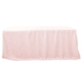 Fitted Polyester 96"x30" Rectangle Tablecloth Blush - Durable and Easy to Maintain Table Cover