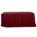 Fitted Polyester 96"x30" Rectangle Tablecloth Burgundy - Durable and Easy to Maintain Table Cover