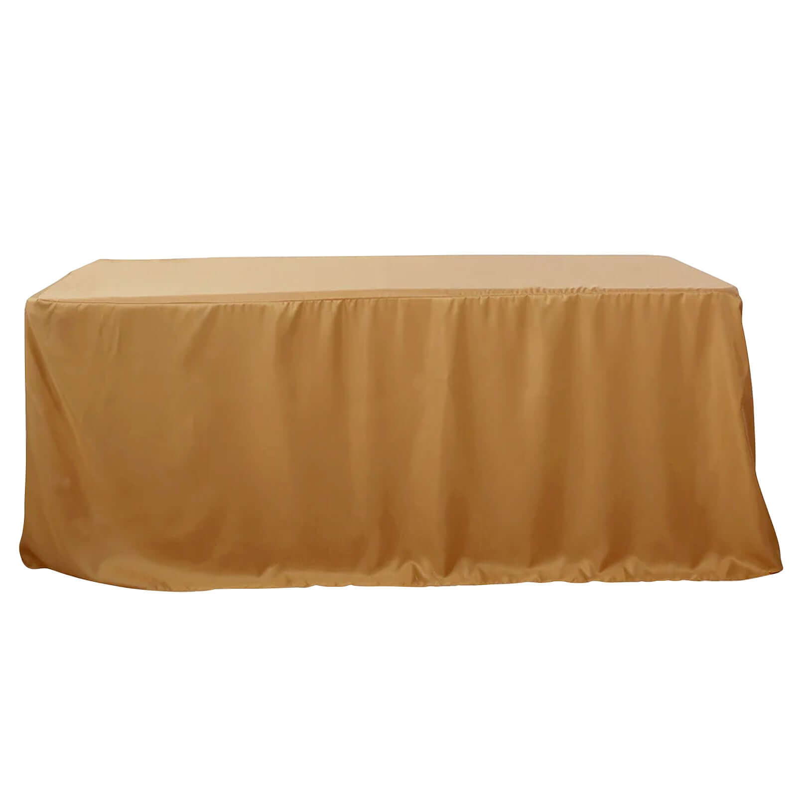 Fitted Polyester 96"x30" Rectangle Tablecloth Gold - Durable and Easy to Maintain Table Cover for Events for Trade Shows, Catering & Events