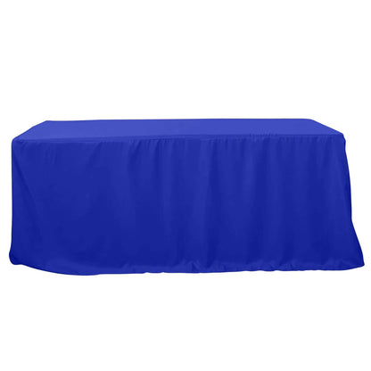 Fitted Polyester 96"x30" Rectangle Tablecloth Royal Blue - Durable and Easy to Maintain Table Cover - NestOCart