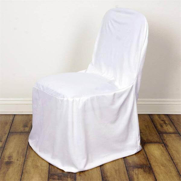 Scuba Stretch Chair Cover White for Banquet Chairs Slim Fit Design - Wrinkle Free and Durable Slipcover for Hotels, Parties & Ceremonies