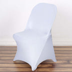 Stretch Spandex Chair Cover White for Folding Chairs - Reusable & Wrinkle-Resistant 160GSM Fitted Slipcover for a Polished Look