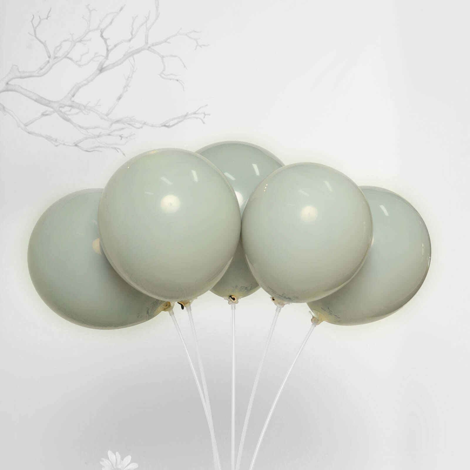 25 Pack 10" Matte Gray Double Stuffed Prepacked Latex Party Balloons