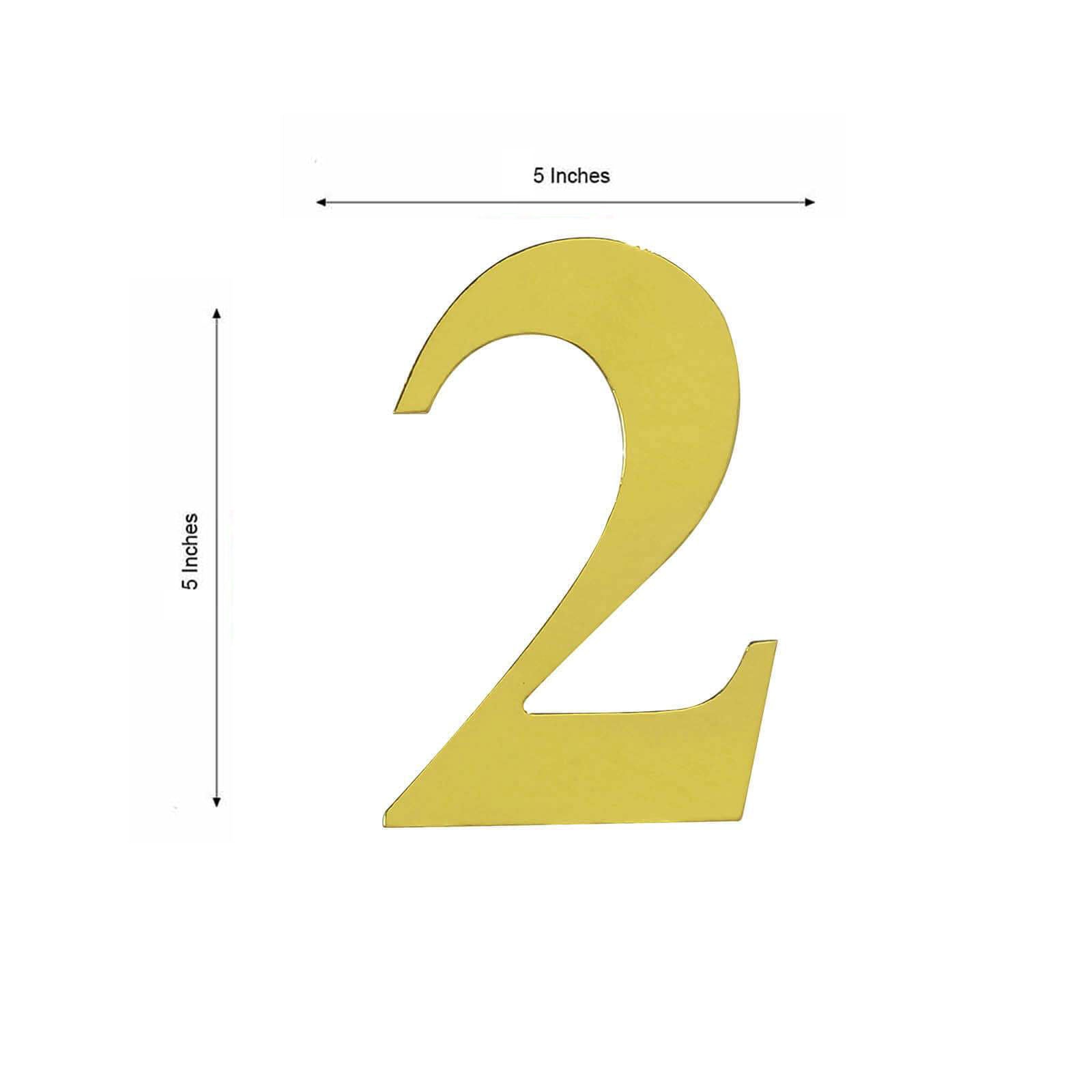 4 Pack 5" Metallic Gold 0-9 Number Stickers Banner, Customizable Stick On Numbers - 2