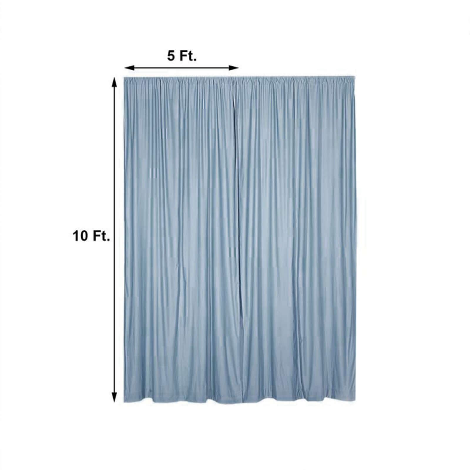 2 Pack Dusty Blue Scuba Polyester Event Curtain Drapes, Durable Flame Resistant Backdrop Event Panels Wrinkle Free with Rod Pockets - 10ftx10ft