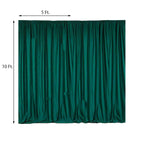 2 Pack Hunter Emerald Green Scuba Polyester Event Curtain Drapes, Durable Flame Resistant Backdrop Event Panels Wrinkle Free with Rod Pockets - 10ftx10ft