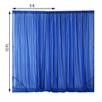 2 Pack Royal Blue Sheer Chiffon Event Curtain Drapes, Durable Flame Resistant Organza Backdrop Event Panels With Rod Pockets - 10ftx10ft