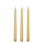 3-Pack LED Decorative Lighting Warm Flickering Gold - Flameless Taper Candles 11"