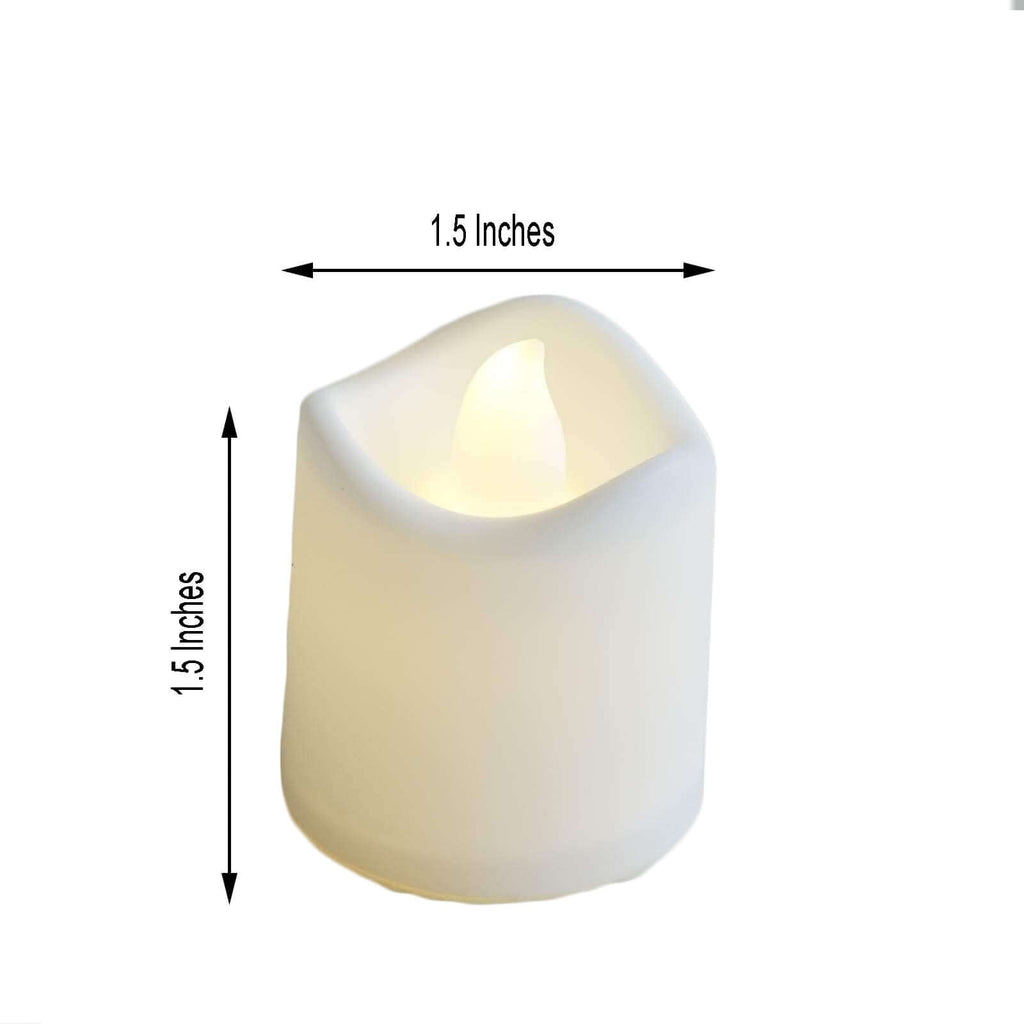12-Pack LED Tealight Candles Mini Votive White Design - Battery Operated Flameless Lighting