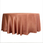 Satin 120" Round Tablecloth Terracotta (Rust) - Stylish Seamless Table Cover