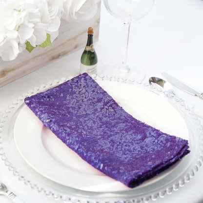 Sequin 20"x20" Napkin Purple - Shimmering Dinner Napkin