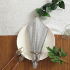 5 Pack Premium Velvet 20"x20" Napkins Silver - Soft Sheen Finish Cloth Napkins