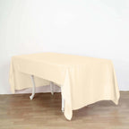 Polyester 60"x126" Rectangle Tablecloth Beige - Wrinkle-Resistant Table Cover