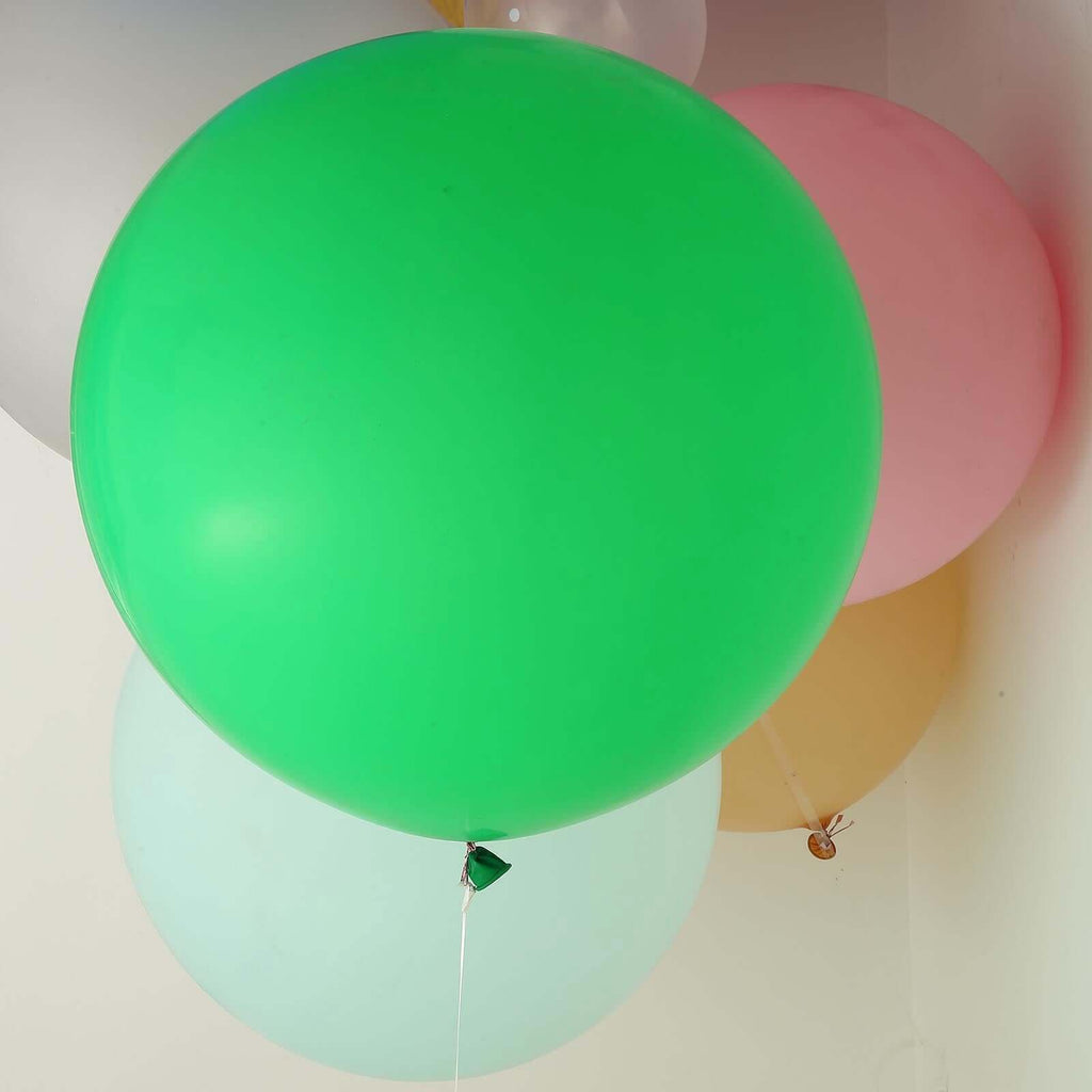 2 Pack 32" Large Matte Green Helium or Air Premium Latex Balloons