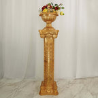4 Pack Gold Crafted Venetian Inspired Pedestal Stand Plant Pillar - 40" Tall PVC