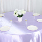 Satin 120" Round Tablecloth Lavender Lilac - Stylish Seamless Table Cover