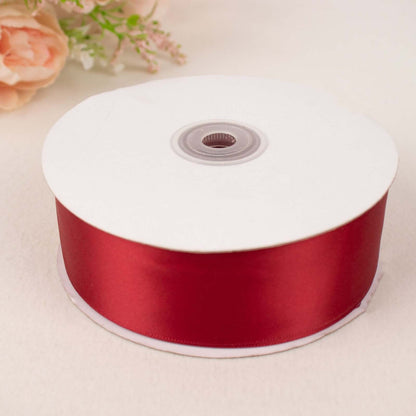 50 Yards 1.5" Burgundy Single Face Decorative Satin Ribbon