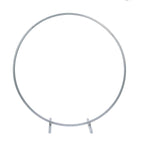 24" Silver Round Arch Wedding Centerpiece, Metal Hoop Wreath Tabletop Decor