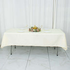 Premium Polyester 54"x96" Rectangle Tablecloth Ivory - Durable 220GSM Stain-Resistant Fabric Table Cover